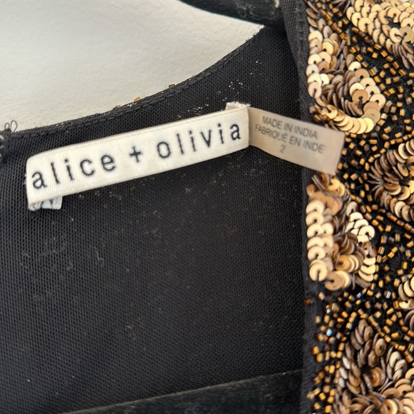 Alice + Olivia Gold and Bronze Sequin Dress size 2 - Picture 5 of 6